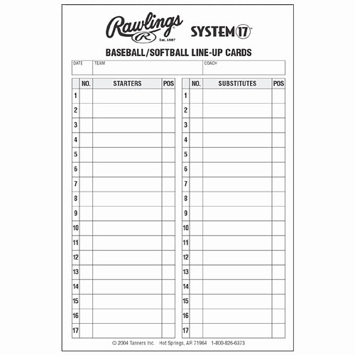 Softball Lineup Cards Template Elegant Blank Baseball Lineup Card Pdf Search Results