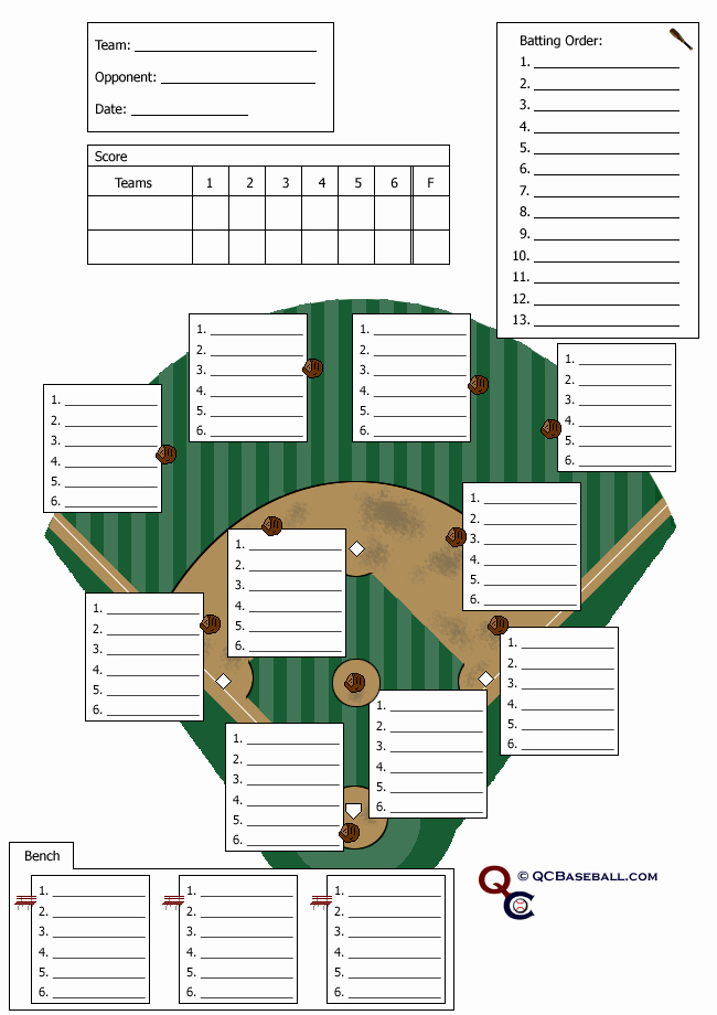 Softball Lineup Template Excel Awesome softball Defensive Lineup Card