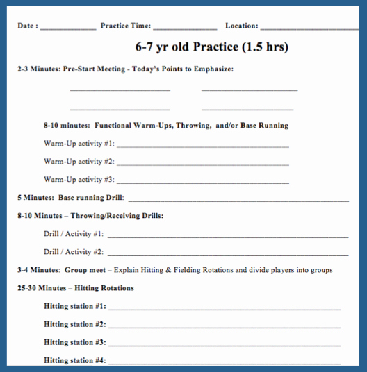 Softball Practice Plan Template Unique 28 Of softball Practice Plan Template Printable