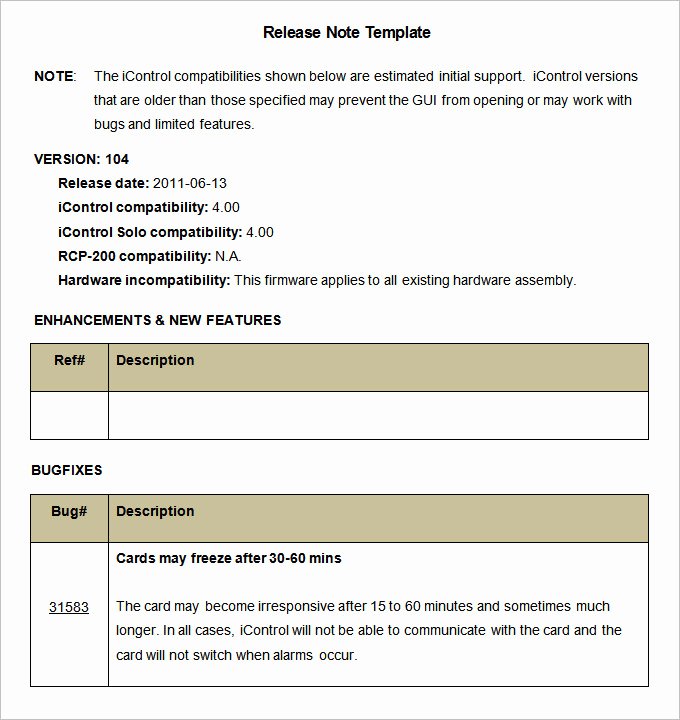 Software Release Notes Template Awesome Release Notes Template 9 Free Word Pdf Documents