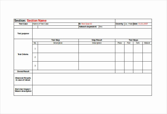 Software Test Cases Template Inspirational 10 Test Case Templates – Free Sample Example format