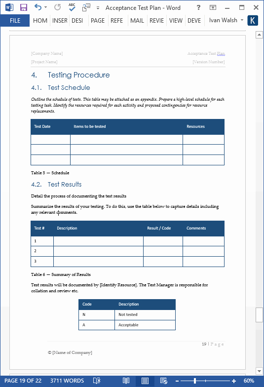 Software Test Plan Template Beautiful Acceptance Test Plan Template – Ms Word