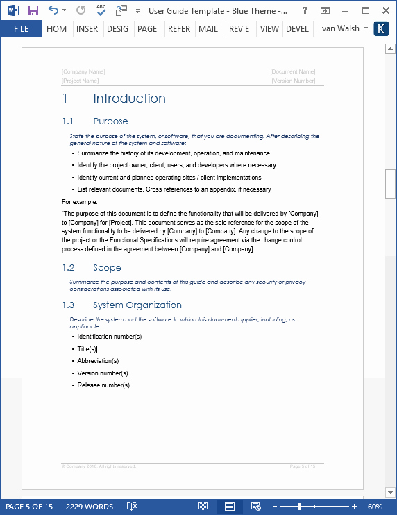 Software User Manual Template Inspirational User Guide Template – Download Ms Word Templates and Free