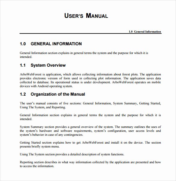 Software User Manual Template New 10 Sample User Manuals