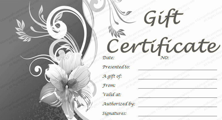 Spa Gift Certificate Template Fresh Lily Gift Certificate Template Get Certificate Templates
