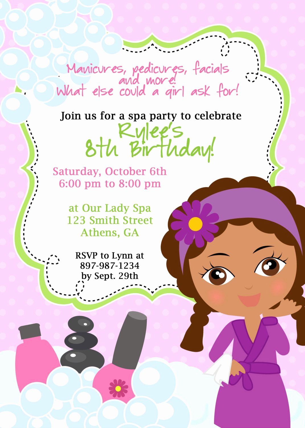 Spa Party Invitation Template Awesome Diy Sassy Spa Party Invitation African American by Cohenlane