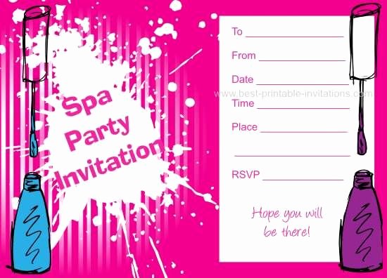 Spa Party Invitation Template Inspirational Spa Birthday Party Invitations In 2019