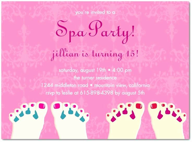 Spa Party Invitation Template Lovely Spa Birthday Party Invitation Template Free