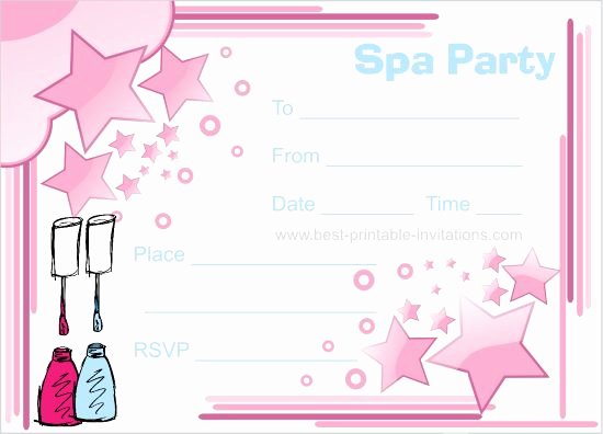 Spa Party Invite Template Unique Spa Party Invitations