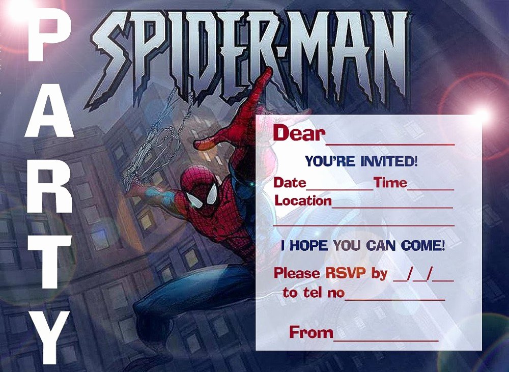 Spiderman Birthday Invitation Template Luxury Spiderman Free Printable Invitation Templates