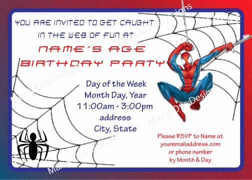 Spiderman Birthday Invitation Template New Spiderman Birthday Invitation Template Free