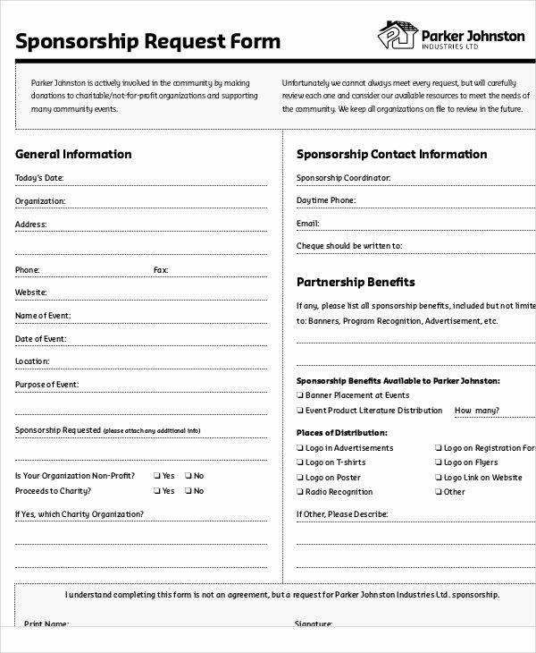 Sponsorship form Template Word Beautiful Sponsorship Request form Template the Truth About