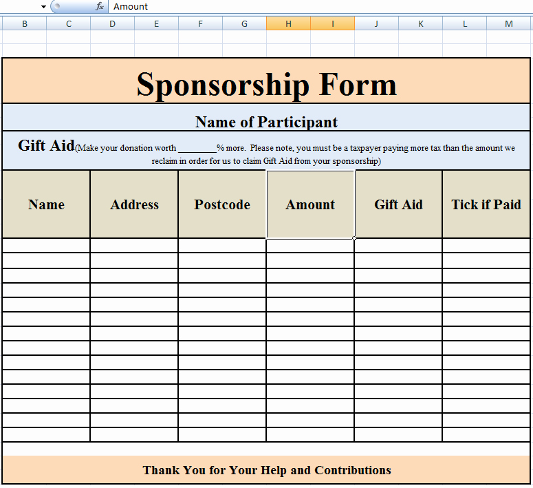 Sponsorship form Template Word Best Of Sponsor form Template Free Free Sponsorship form Template