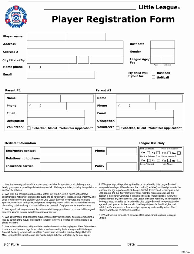 Sports Registration forms Template New Sports Registration forms Template Free Download
