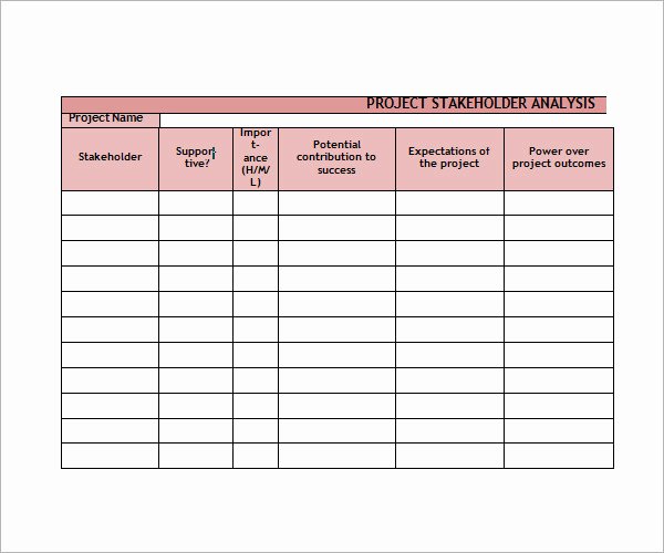 Stakeholder Analysis Template Excel Lovely 10 Stakeholder Analysis Samples