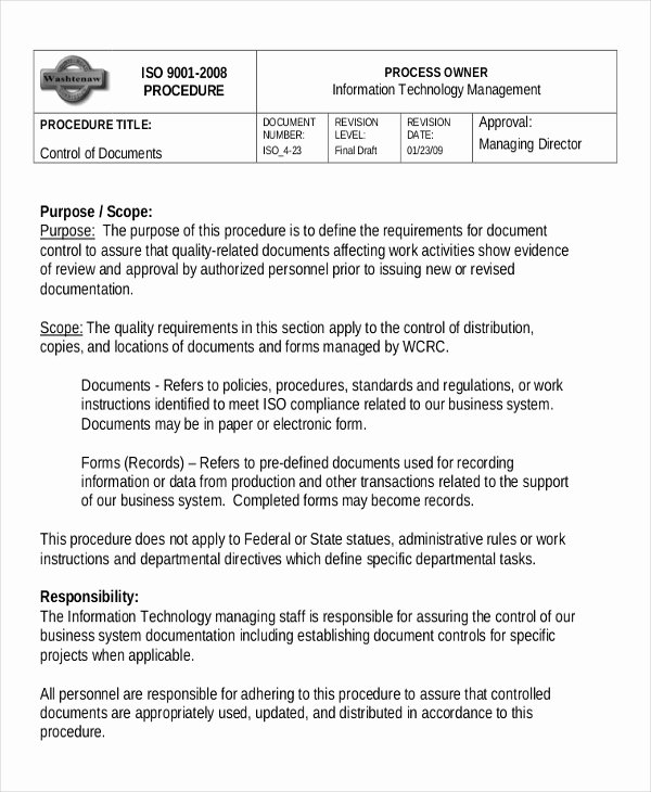 Standard Work Instructions Template Best Of Working Instruction Template 6 Free Word Pdf Document