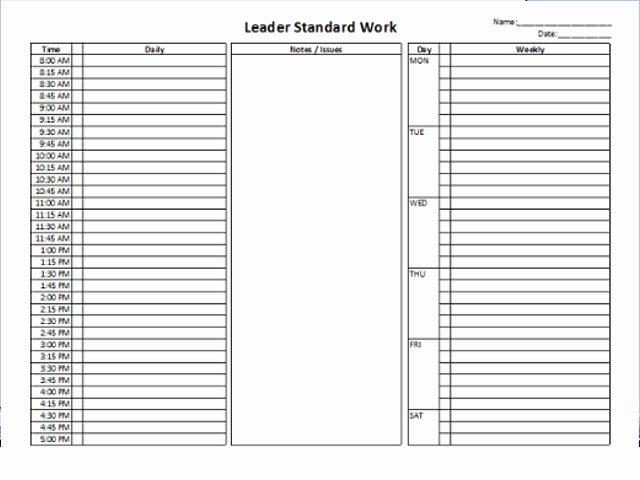 Standard Work Template Excel Beautiful Standard Work Template