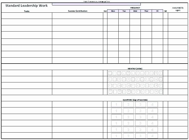 Standard Work Template Excel Elegant Standard Work Template Leader for Manufacturing Excel Free
