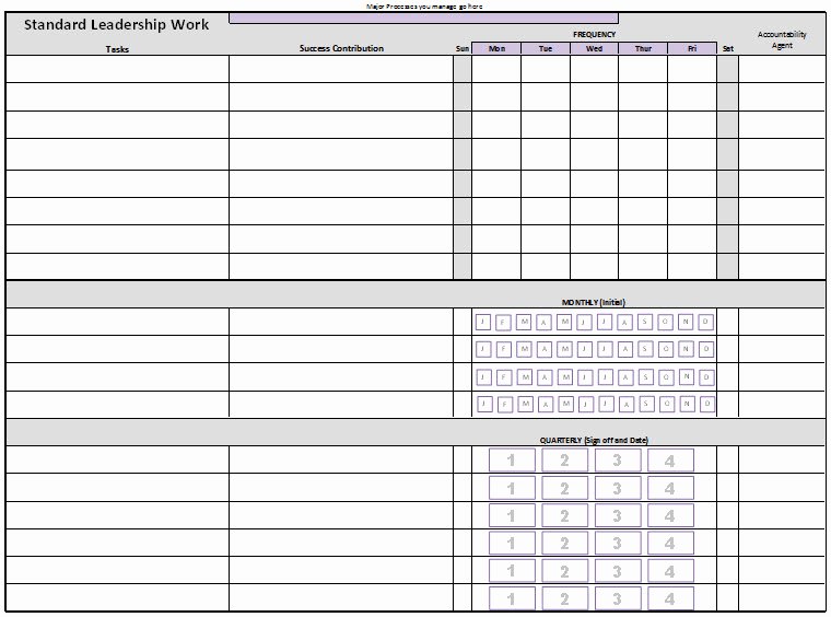 Standard Work Template Excel Stcharleschill Template