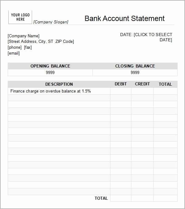 Statement Of Account Template Inspirational 6 Free Statement Of Account Templates Word Excel Sheet Pdf