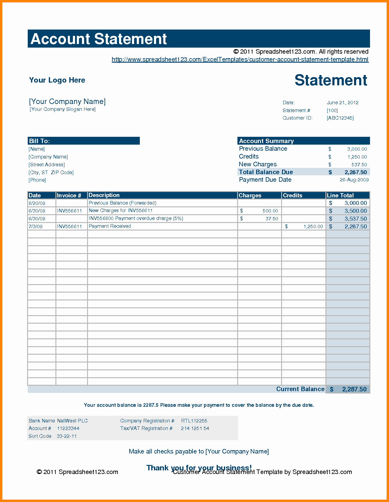 Statement Of Account Template Unique 7 Free Statement Of Account Template