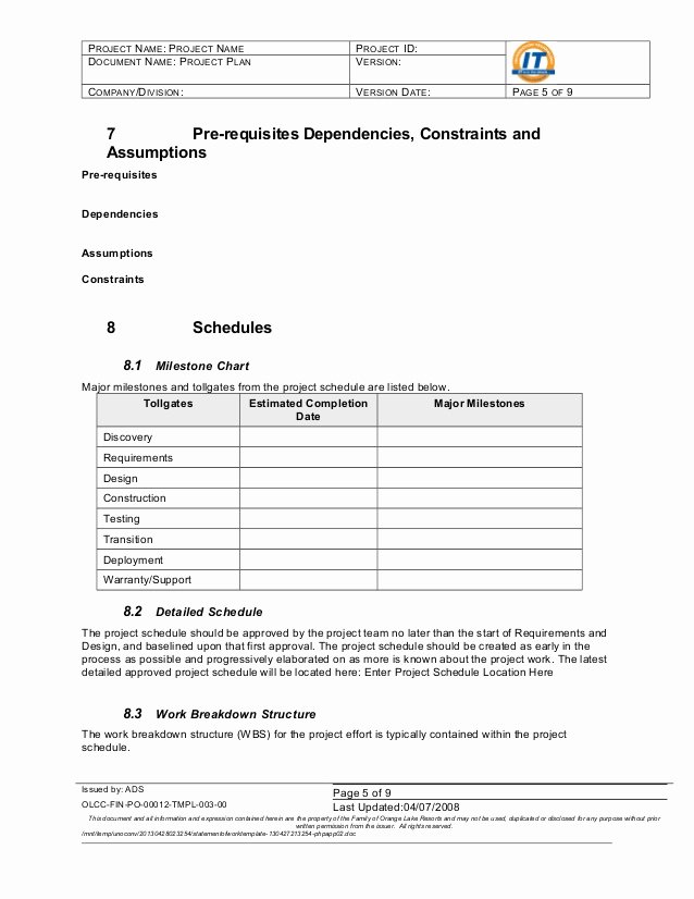 Statement Of Work Template Inspirational Statement Of Work Template