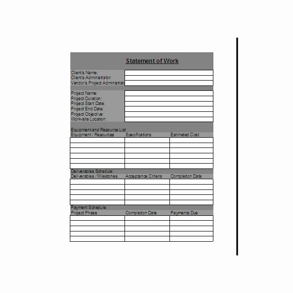 Statement Of Work Template New Statement Of Work Template &amp; Explanation Of What to Include