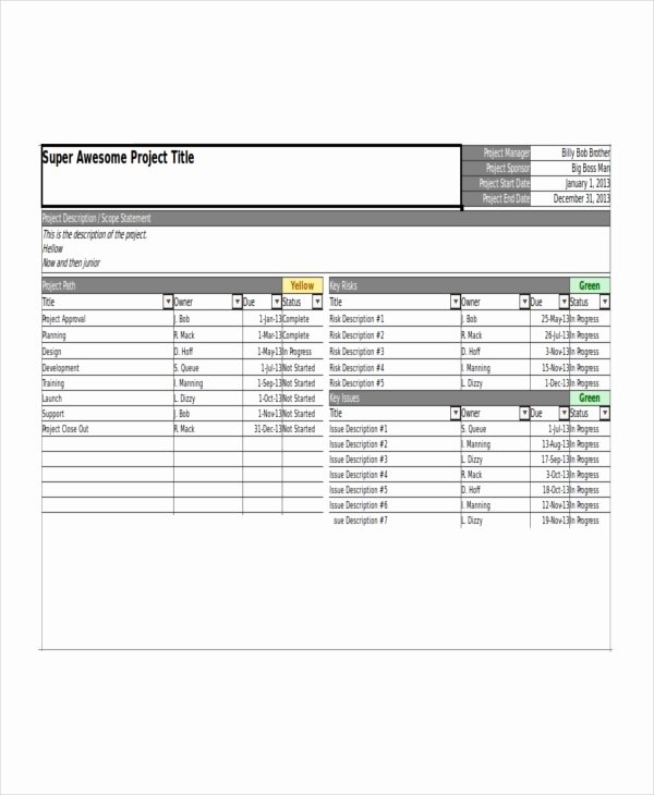 Status Report Template Excel Inspirational Excel Report Template 5 Free Excel Document Downloads