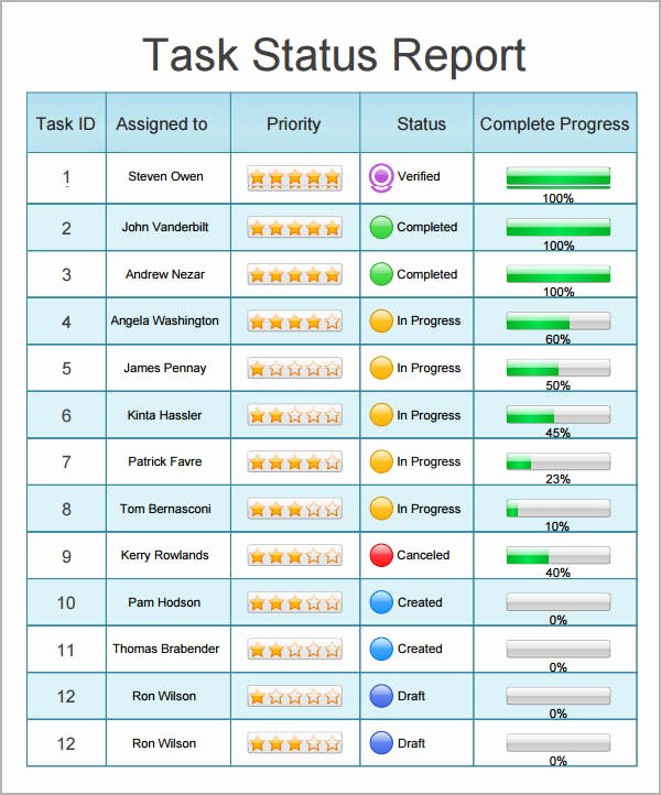 Status Report Template Excel Inspirational Sample Status Report 12 Documents In Word Pdf Ppt