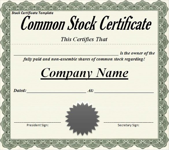 Stock Certificate Template Word Beautiful 23 Stock Certificate Templates Psd Vector Eps