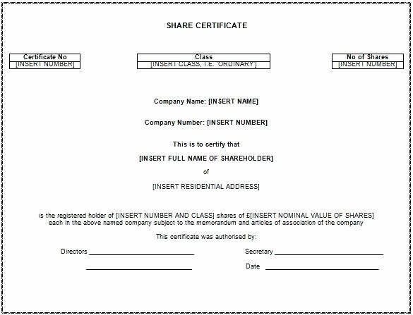 Stock Certificate Template Word Fresh Blank Certificate Template Free Stock Word format