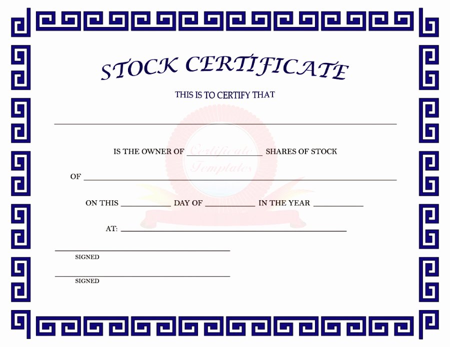 Stock Certificate Template Word Lovely 40 Free Stock Certificate Templates Word Pdf