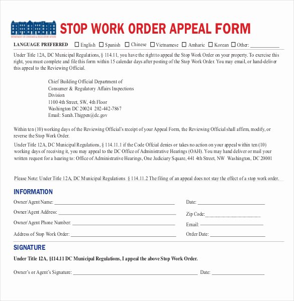 Stop Work order Template Fresh 26 Work order Templates Numbers Pages