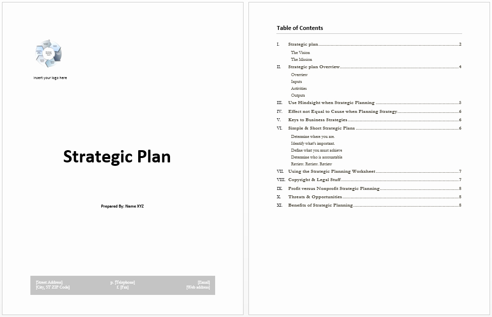 Strategic Plan Template Excel Luxury Strategy Planning Templates