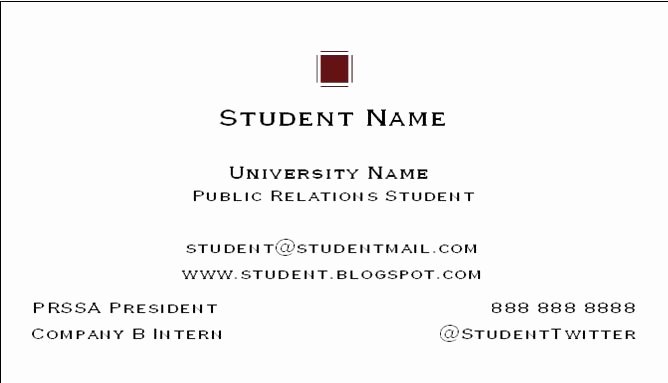 Student Business Card Template Elegant How to Create A College Student Business Card