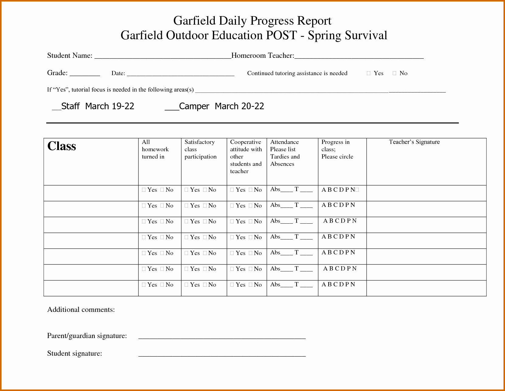 Student Progress Report Template Luxury 13 Progress Reports for Elementary Students