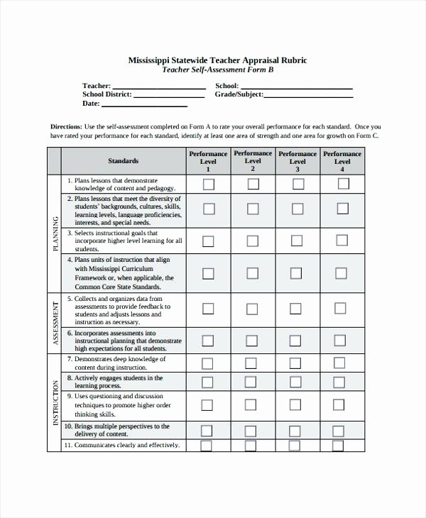 Student Self assessment Template Unique Self assessment Example assessing Knowledge Process Class