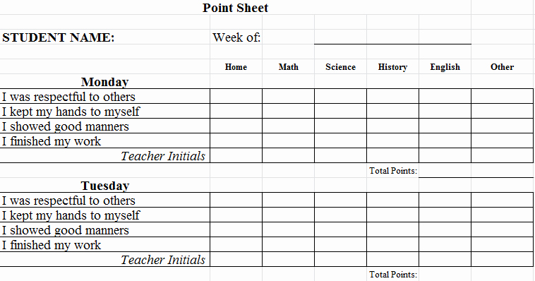 Student Tracking Sheet Template Elegant 6 Best Of Individual Grade Sheets Templates