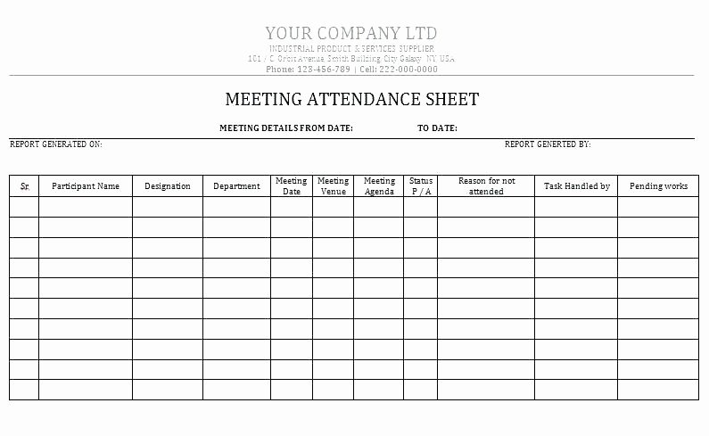 Student Tracking Sheet Template Elegant Free attendance Spreadsheets and Templates Student Grade
