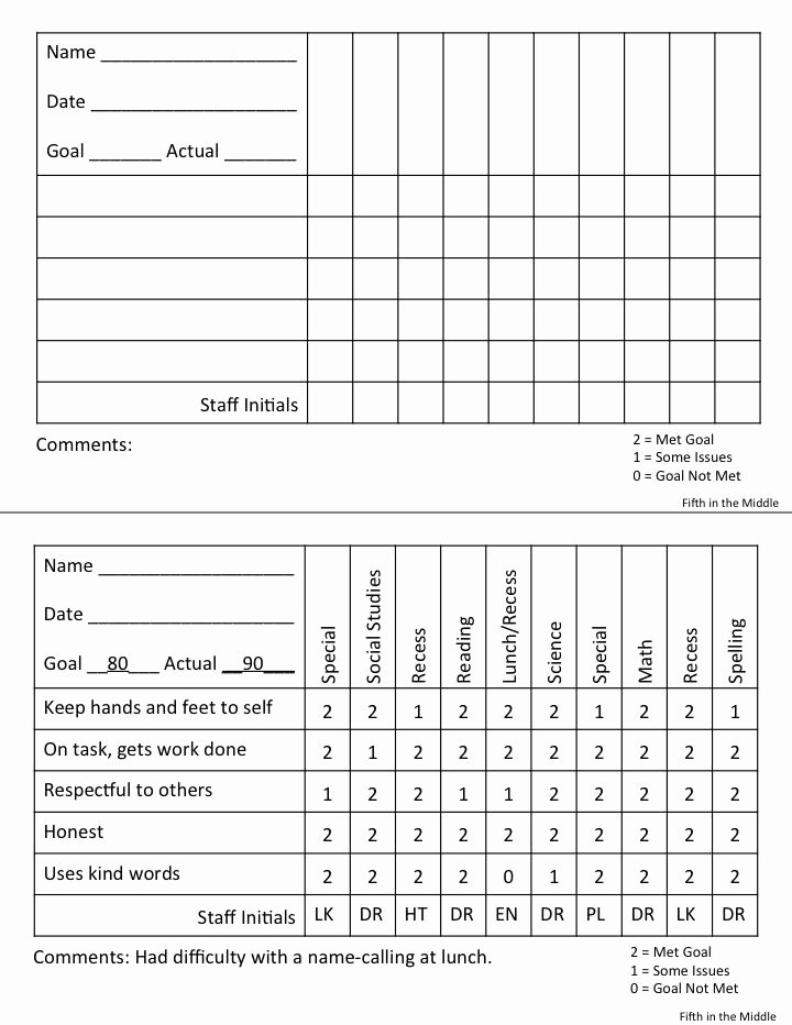 Student Tracking Sheet Template Fresh Fifth In the Middle September Blog Use to Track