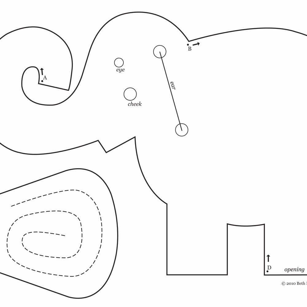 Stuffed Elephant Pattern Template Inspirational Best S Of Elephant Sewing Pattern Free Free