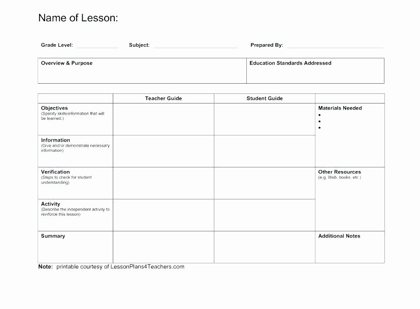 Sub Lesson Plan Template Beautiful Weekly Lesson Plan Template 8 Free Word Excel format