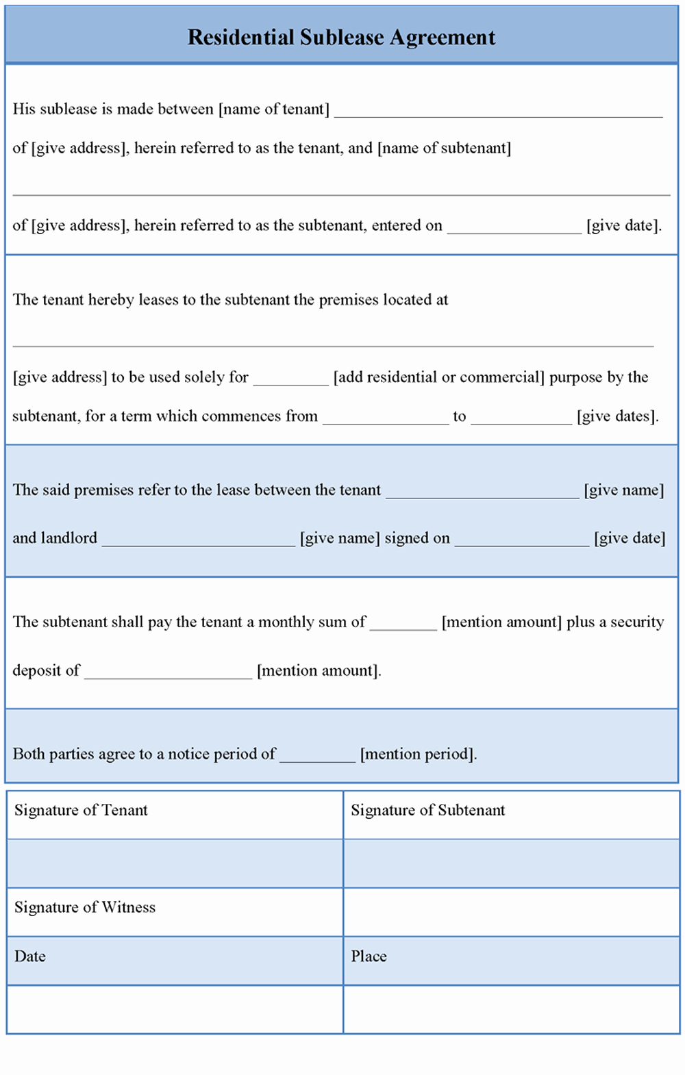 Sublease Agreement Template California Awesome Sublease Agreement Template