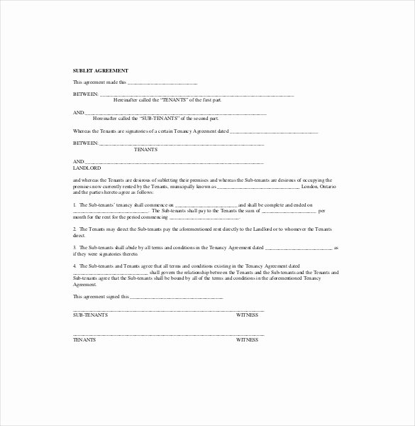 Sublease Agreement Template California Inspirational 10 Sublease Agreement Templates Word Pdf Pages