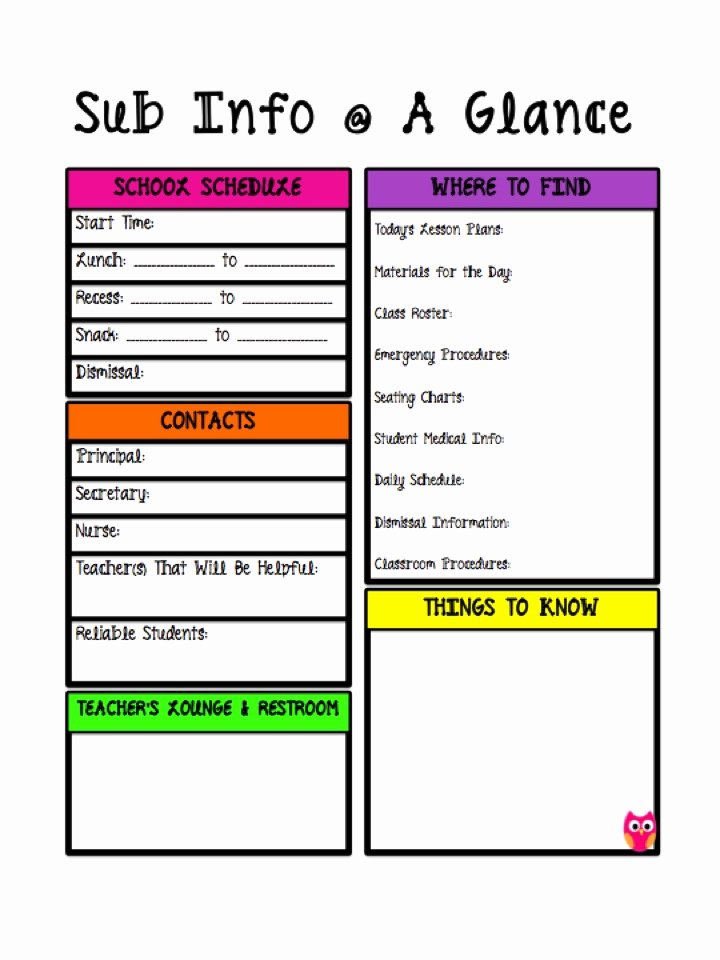 Substitute Lesson Plan Template New Stellar In Sixth Free Substitute Binder Printables