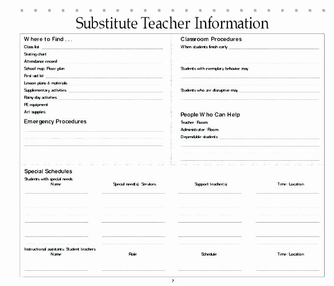 Substitute Teacher Report Template Best Of Substitute Lesson Plan Template Doc Elementary Art Lesson