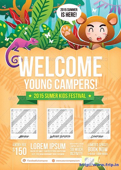 Summer Camp Flyer Template Awesome 50 Best Kids Summer Camp Flyer Print Templates 2019