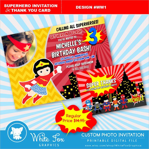 Superhero Birthday Invitation Template Unique 30 Superhero Birthday Invitation Templates Psd Ai