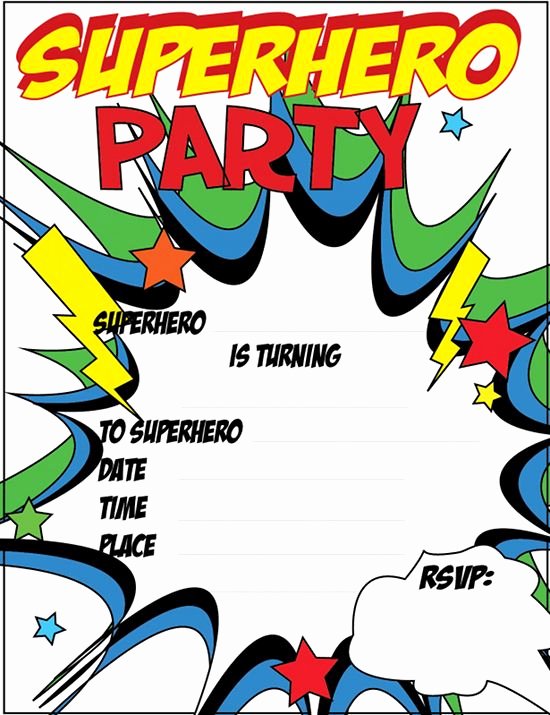 Superhero Invitation Template Free Awesome 12 Free Printable Blank Superhero Birthday Invitation