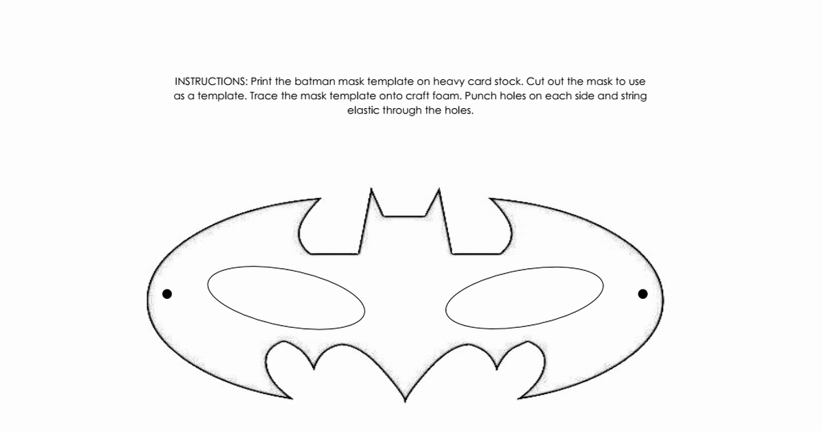 Superhero Mask Template Pdf Inspirational Batman Mask Template Pdf Superhero